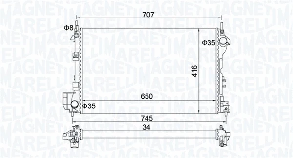 Radiator, engine cooling (350213195700)