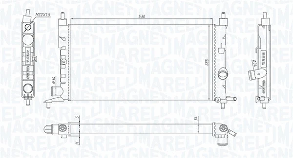 Radiator, engine cooling (350213190400)