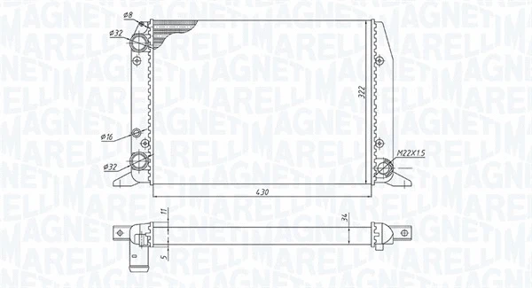 Radiator, engine cooling (350213188800)