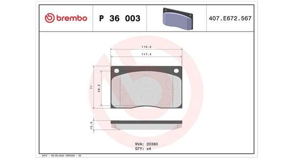 Brake Pad Set, disc brake (363700436003)