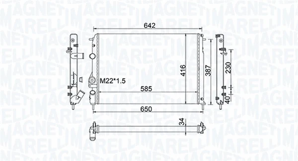 Radiator, engine cooling (350213159400)