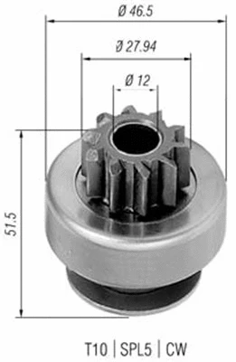 Pinion, starter (940113020424)