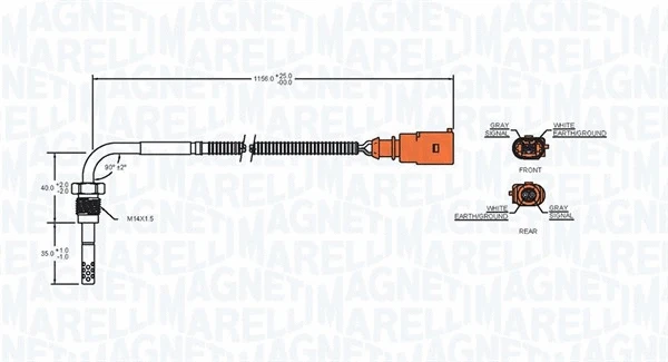 Sensor, exhaust gas temperature