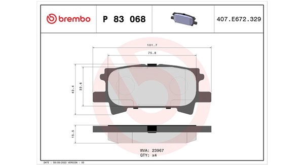 Brake Pad Set, disc brake (363700483068)