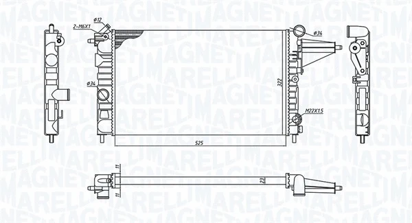 Radiator, engine cooling (350213189100)