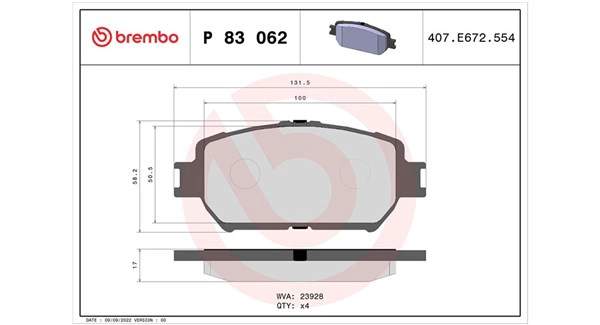 Brake Pad Set, disc brake (363700483062)