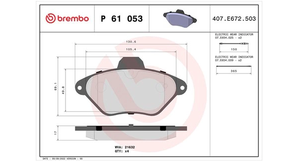 Brake Pad Set, disc brake (363700461053)