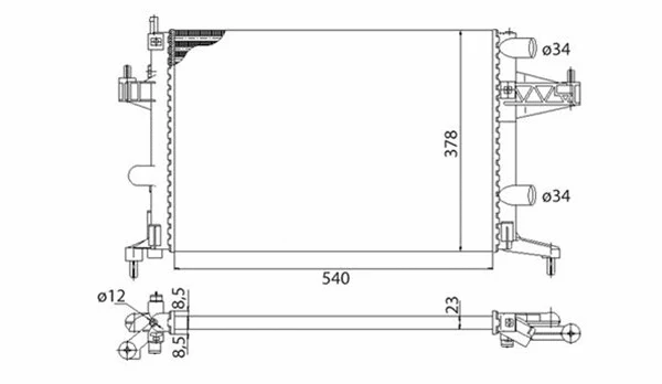Radiator, engine cooling (350213829003)