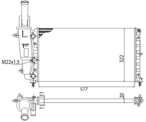 Radiator, engine cooling