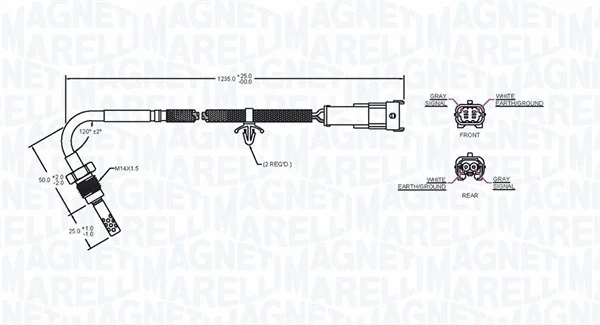 Sensor, exhaust gas temperature