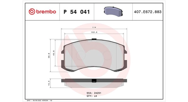 Brake Pad Set, disc brake (363700454041)