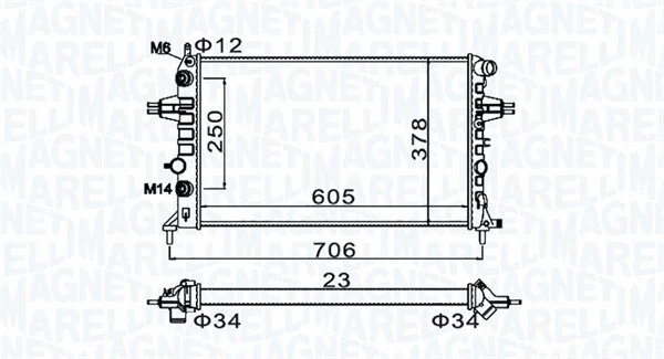 Radiator, engine cooling (350213158200)