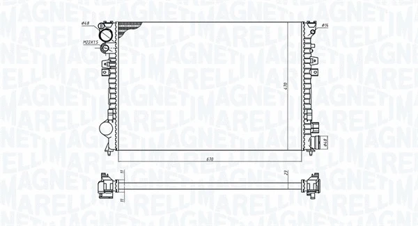 Radiator, engine cooling (350213102700)