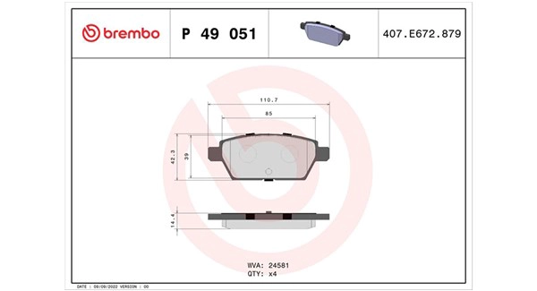 Brake Pad Set, disc brake (363700449051)