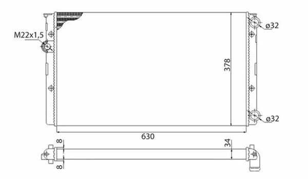 Radiator, engine cooling (350213809003)