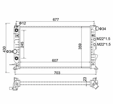 Radiator, engine cooling (359000300090)