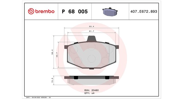 Brake Pad Set, disc brake (363700468005)