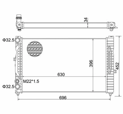 Radiator, engine cooling (359000300250)