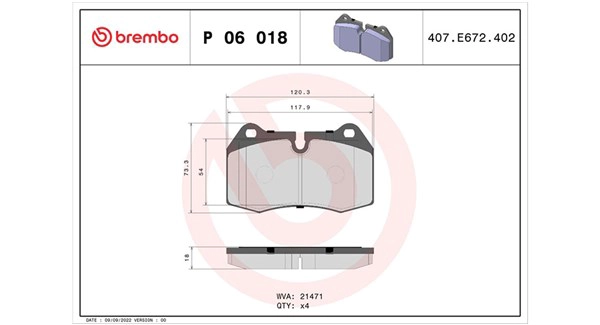 Brake Pad Set, disc brake (363700406018)