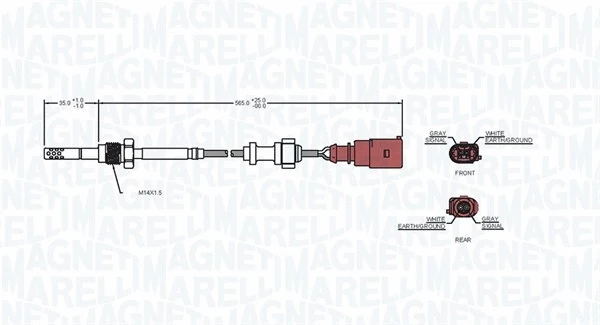 Sensor, exhaust gas temperature