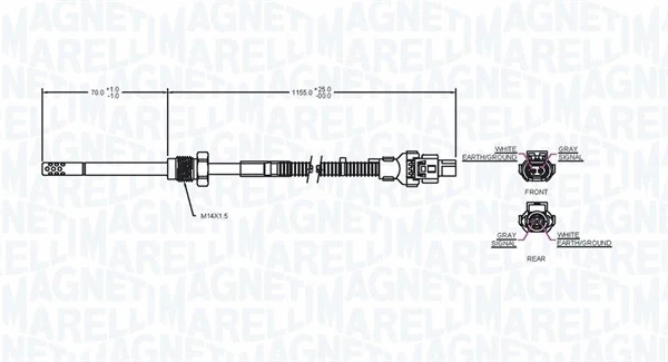 Sensor, exhaust gas temperature