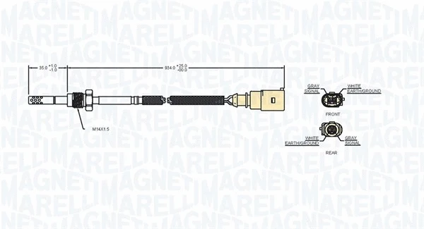 Sensor, exhaust gas temperature