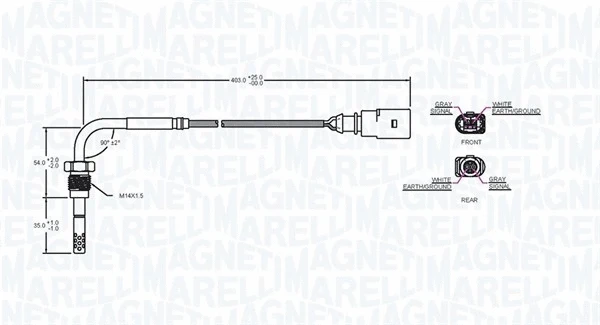 Sensor, exhaust gas temperature