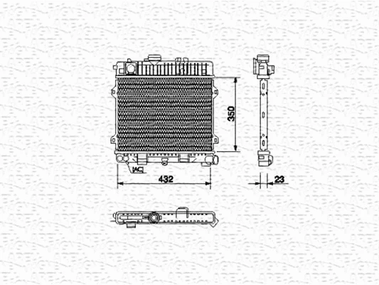 Radiator, engine cooling (350213436000)