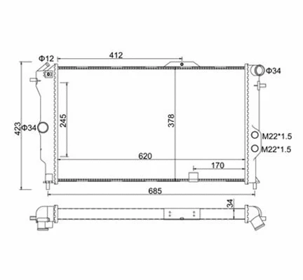 Radiator, engine cooling (359000300580)