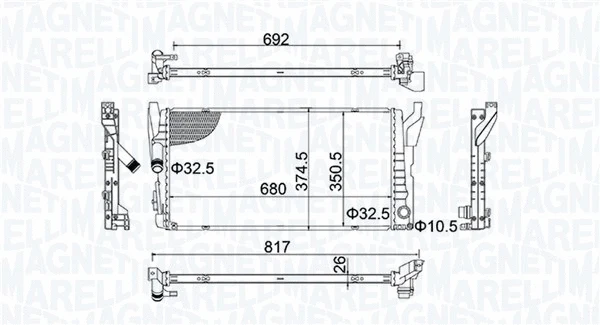 Radiator, engine cooling (350213202800)