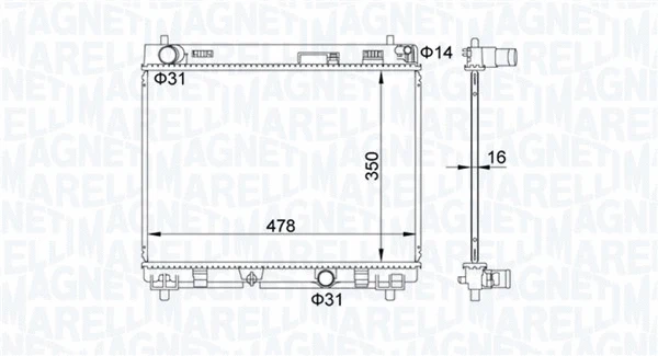 Radiator, engine cooling (350213208200)