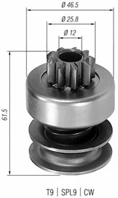 Pinion, starter (940113020064)