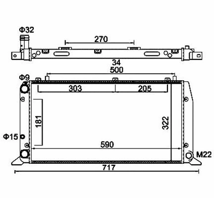Radiator, engine cooling (359000300500)
