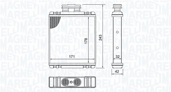Heat Exchanger, interior heating (350218517000)