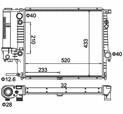 Radiator, engine cooling (359000300630)