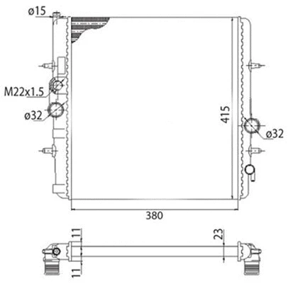 Radiator, engine cooling (350213250003)