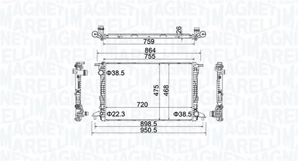 Radiator, engine cooling (350213154900)