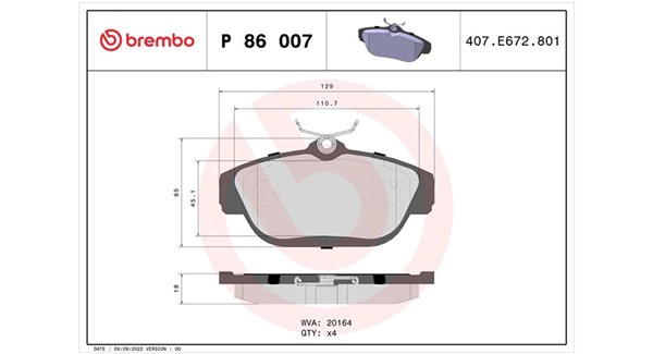 Brake Pad Set, disc brake (363700486007)