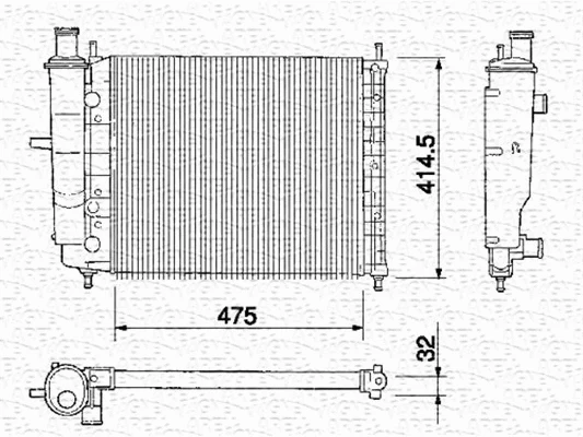 Radiator, engine cooling (350213151000)