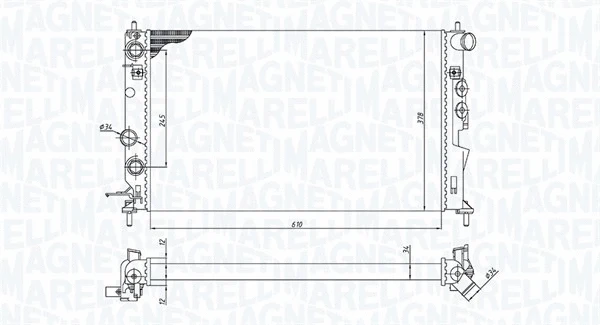 Radiator, engine cooling (350213190300)