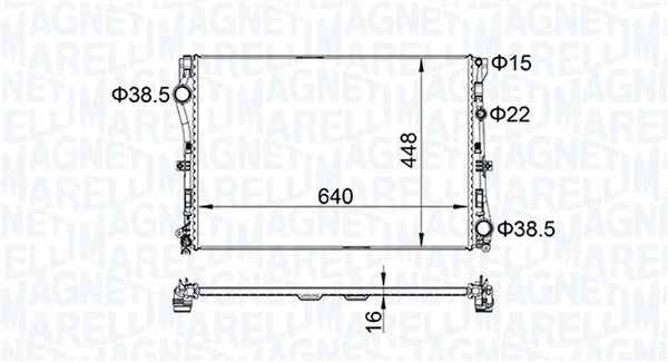 Radiator, engine cooling (350213205400)