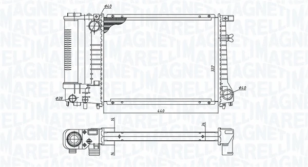 Radiator, engine cooling (350213240000)
