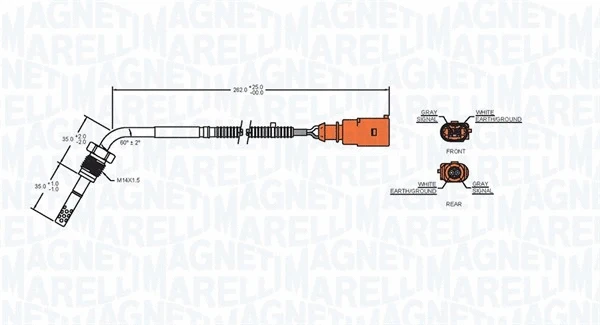 Sensor, exhaust gas temperature