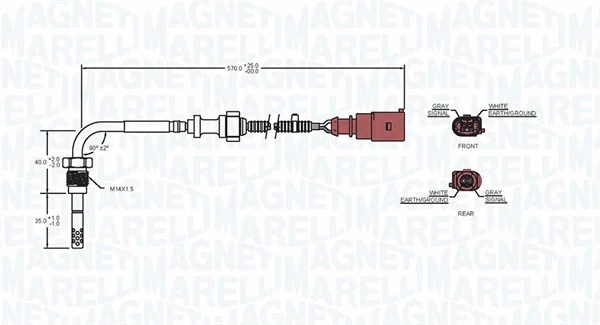 Sensor, exhaust gas temperature