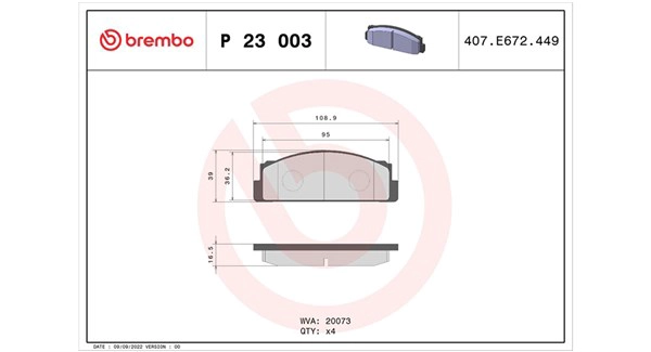 Brake Pad Set, disc brake