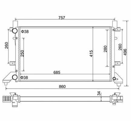 Radiator, engine cooling (359000300130)