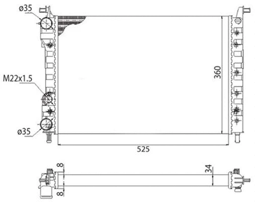 Radiator, engine cooling (350213259003)