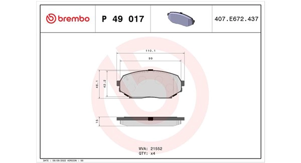 Brake Pad Set, disc brake (363700449017)