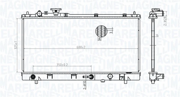 Radiator, engine cooling (350213175200)
