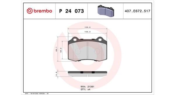 Brake Pad Set, disc brake (363700424073)